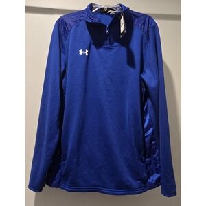 Under Armour Command‎ 1/4 Zip Men's Pullover Loose Fit Royal Blue Size Large NEW